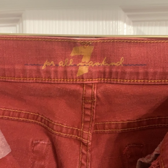 7 For All Mankind size 27 Rust Red Flare Jeans - Picture 5 of 6